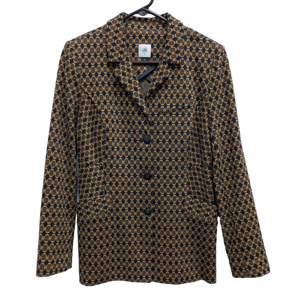 Cabi Womens Kensington Proper Standout Jacket Medium Medallion Print Preppy 3372